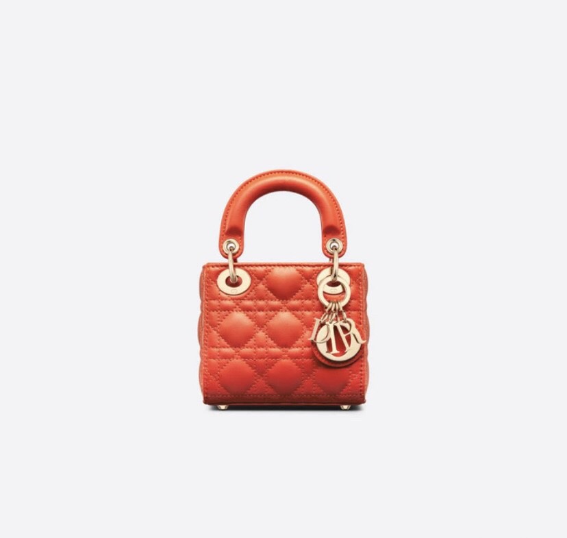 디올 Lady Dior 마이크로 백 / 오렌지레드 [매장가540만원대]