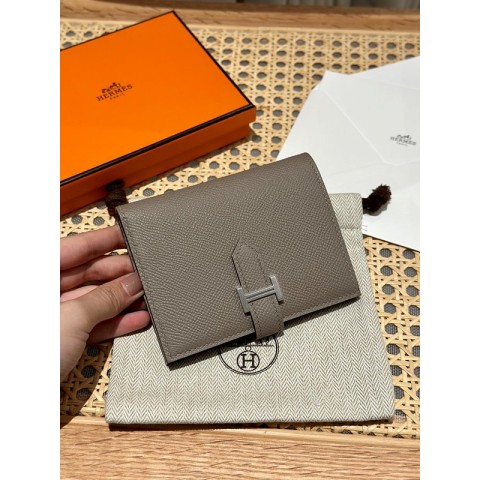 [하이엔드급] Hermes 에르메스 베안 컴팩트 지갑 Bearn Compact Wallet / M8 아스팔트그레이 엠솜 은장