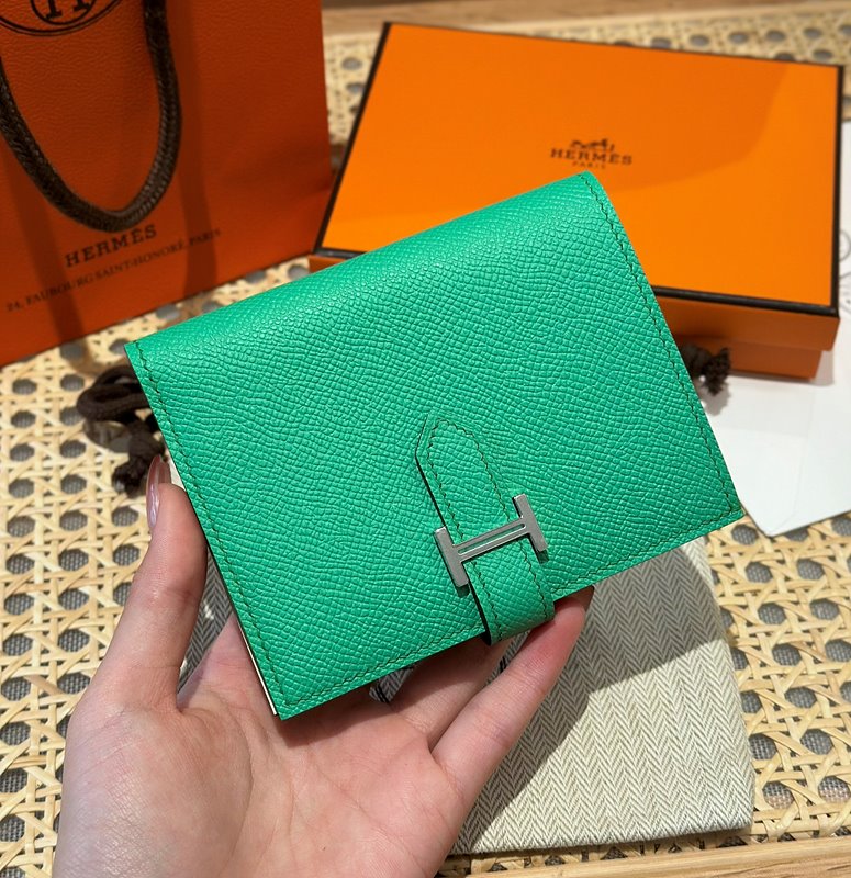 [하이엔드급] Hermes 에르메스 베안 컴팩트 지갑 Bearn Compact Wallet / OZ 그린 엡솜 은장