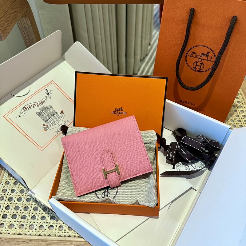 [하이엔드급] Hermes 에르메스 베안 컴팩트 지갑 Bearn Compact Wallet / Q1 로즈핑크 엡솜 금장