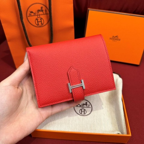 [하이엔드급] Hermes 에르메스 베안 컴팩트 지갑 Bearn Compact Wallet / Q5 루즈 카사크 엡솜 은장