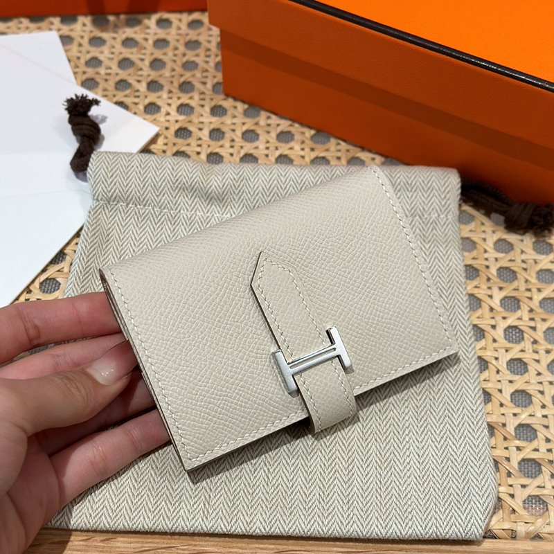 [하이엔드급] Hermes 에르메스 베안 카드 홀더 지갑 Bearn Card Holder Wallet / CK10 화이트 엡솜 은장