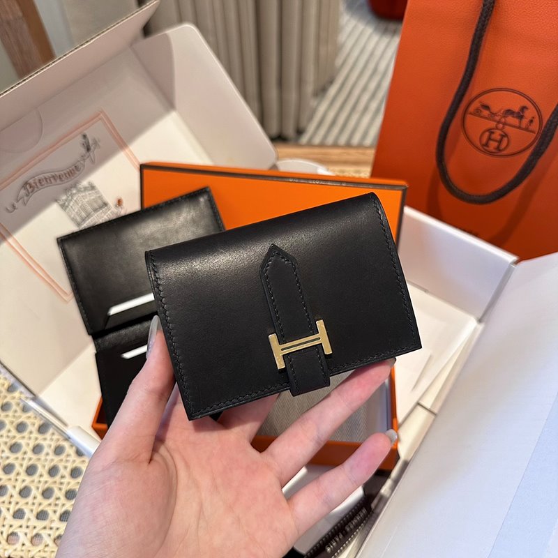 [하이엔드급] Hermes 에르메스 베안 카드 홀더 지갑 Bearn Card Holder Wallet / CK89 노아 복스 금장