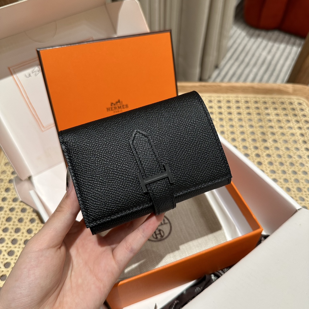 [하이엔드급] 에르메스 베안 트라이폴드 지갑 Hermes Bearn Wallet / CK89 노아 엡솜 올블랙 [매장가390만원대]